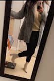 I'm usually a 6.5 but after all the reviews, I went a half size up. It fits me fine all together except for the bridge of my foot. It was a little too tight for my liking, and definitely can ONLY wear very thin socks. Otherwise, the heel itself is comfortable and gives me lots of confidence. - Verniesha S.