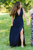 Bought this dress for family photos. It's a little heavy and I should have purchased a smaller size because it's pretty loose on top. Overall very pretty but expensive for minimal wear. - Miranda R.