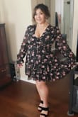 I wore this dress to a micro wedding and it was perfect! Dress was not too short and v-neck was not too low. I loved the sleeves. - Melanie S.