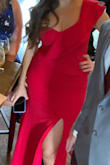 Absolutely loved the fit and feel to this dress. It really does a great job at hiding any unwanted body lines. The material is stretchy but thick (something I kept reading across many reviews but didn't believe until I found out for myself). This was my first purchase from Lulu's, and I was so pleased. The dress fit like a glove, was a little long for me, but other than that was perfect and extremely flattering. Inexpensive and luxurious looking. I received endless compliments, and I highly suggest the dress! - Krystal O.
