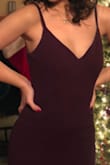 The dress purchase was a really great choice. I got a small and needed to get a good chunk taken off the bottom because it was too long. I wouldn't have changed the size, and thought the straps and bust fit, I think they could have been a tiny bit tighter. It really is a beautiful dress. Thicker material, exact eggplant color as pictured, very comfortable. This was my first time shopping at Lulus, so I was hesitant, but this dress proved a lot! - Natalie J.