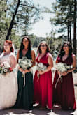 Long, flowy, beautiful! I loved the length. I did have to have the waist brought in for a more secure fit, otherwise no alterations were needed! The top is basically a separate piece from the skirt, boob tape was a life saver! - Amanda L.