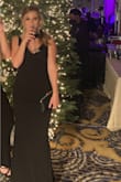 This dress fit perfectly for a black tie event! I wore a long earring with it and it was perfect! - Mary-Margaret I.