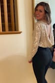 Rocked this darling bodysuit for New Years! I actually cut out the shoulder pads because they were a bit much, but that way it's super cute! - Caitlin H.