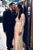 This dress is amazing! My micro wedding is in December and this dress is everything for a winter small wedding! It fits perfectly! I do have to wear flats, but that's because my height and the dress length is perfect to my feet without heels ! The lace is lovely. - Alicia T.