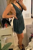 I ordered this for a last minute NYE dress and it was PERFECT. Elegant yet sexy. I got so many compliments and I am so happy I ordered it. It is a beautiful green color with some shimmer in it. - Lexi D.