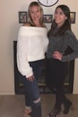 Love the sweater! Super cute and got many compliments on it! It will definitely slide up, however, so be ready to continuously adjust it. - Rachel T.