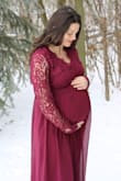 I bought this dress for my winter maternity photos. I'm normally a size small or medium but ordered a large for my growing tummy. I had to get some length taken off at the bottom and the waist let out a little but the rest of the dress (bust, arms) fit nice. Turned out beautiful! - Ashley K.