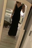 I ordered (late) for a wedding I have this Friday. I should have read reviews a little more than I did, I based my size off the model size. I think an XS would have been better for me, but the S will work for the occasion. Love the fabric & the fit is nice. - Cara M.