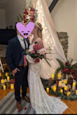 Used this dress for our covid/zoom elopement and it was gorgeous! I originally wanted to lower the back, but instead wore it as is. Received lots of compliments! It is long, I wore 3 inch heels and my heels would occasionally get caught. Overall, really happy I chose this dress to get married in! - Nicole G.
