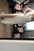 The dress is very nice. I love the slit and the lace on the top. I wasn't thrilled with the quality of the float fabric on the bottom. - Johanna V.