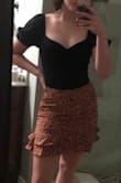 I think it is super adorable, but I was not expecting it to be so low cut. I usually dress on the modest side so it was a little bit of a shock to me, but it is so cute I think I'm gonna keep it :) you should probably wear petals w it btw! - Sarah A.