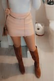 It's very true to size gives you a little bit of an a frame. The color is just perfect not too pink goes really good with whites and browns! - Shayla H.