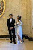 I ordered this dress for my last minute winter wedding ceremony. I didn't expect to love it that much! It was just a little long for me so i got it hemmed. I received a lot of compliments about how elegant i looked. I love this dress and highly recommend it! - Merve P.