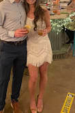 I wore the dress to my engagement party- perfect for the occasion. It fit great and was a good length in the front. The back was a little shorter than the front, but I was juuuust able to get away with it. I got SO many compliments! - Megan C.