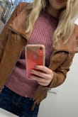 I have this jacket in black and absolutely love the style, so decided I needed a camel option as well. The color is lovely and vibrant but versatile enough to pair with any outfit! It is my new go to jacket and I love the style. The sleeves are a bit long on me, but I typically wear a S/M and the medium size fit me well. - Brooke R.