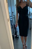 I wish I could try the small in this but it's out and I think it might be too tight? I got the medium and the waist and everything fits great but the straps aren't adjustable and it's very floppy on top. I think I'm keeping it though because I love the color and it's flattering. Just have no idea what to do with the top. - Victoria M.