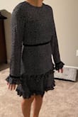 Love love love this dress it's so flattering especially with the little velvet belt that is sewn into the dress. - Kate R.