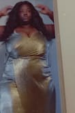 I found this beautiful dress while doing retail therapy and I was pleased how this dress fits my body type.  My breast are actually 38H and my hips are wider than Texas yet an XL is suitable for me.  So glad I did not have to go to the plus section for this - Angel H.