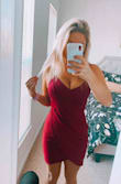 Bought this for Valentine's Day this year. Made sure I purchased early because I felt like last year I was scrambling to put together an outfit. This dress is sexy and classy, looks so good and really accentuates good curves while masking bad ones. - Samantha B.