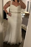 After having searched for an all lace, fitted wedding dress that would fit my hips, I've finally found the one. This dress hugged my curves like no other and I can't wait to wear it on my wedding day! - Colette T.