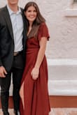Loved this dress for my friends wedding! Fit true to size. I wore heels with it & didn't have any concerns about the length. Bust was slightly loose but was fine! - Madison F.
