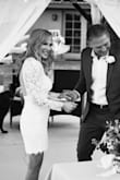 I had the sleeves shortened 1/2 inch & added a delicate rhinestone trim around the waist...and it was perfect! Everyone commented on how beautiful it was for my small backyard wedding. - SheryI J.