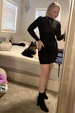 Nice material, very comfortable. Would recommend if you want a looser for get the next size up. But I love how the medium fits! My man also loves this dress! - Diana F.