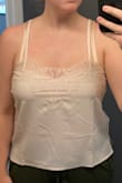 The material was too sheer to wear without a bra, but then you have double straps showing if you do wear a bra which obviously looks tacky. It's also really tight at the bust if you have bigger breasts. Had to return. - Morgan R.