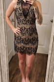 I absolutely love this dress! It fits perfectly. Not too short, not too long. It's going to be perfect for a party, night out, fancy dinner, date night, anything you can think of. I'll be using it for my engagement party for sure. = - Courteney G.