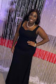 I wore this dress for our company gala and loved it. The fabric is thick and showcased my curves well. It's very true to size and hangs pretty low. It didn't drag but it pretty much covered my shoes. I really liked it and can't wait to wear it again! - Kirby W.