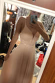 I ordered this as a bridesmaid dress and absolutely love it, I wish I got to wear it myself. The rhinestone accent is the perfect amount of bling. It is a bit long for the shorter gals they will have to get e it hemmed. - Miranda L.