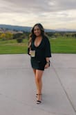 Absolutely loved this dress. I wore this to a wedding and a work holiday party and got lots of compliments! I was really worried the neck line would be too low (i have a large bust for my size and a small torso) but it was perfect. The dress also is very fitting so it fits true to size. I would have liked the length to be an inch and a half longer. I found myself pulling the dress down often. But overall this is a great dress fit for many occasions! Side note: Wear pasties or a low cut bra :) - Allie J.