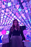 This skirt has just enough sheen, not overly flashy or shiny, perfect balance! You can pair this with a solid too to tone it down or go with a flashy top for a super fun outfit! - Thuy B.