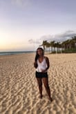 I wore this top for my birthday vacay. It is really cute and the material is amazing, I didn't need a bra. The only problem for me is that the lower part is not as white as the top part, still looks nice in pictures though. - Joy C.
