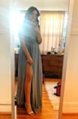 Loved this dress!! It fit perfectly and was very classy.
The dress is a bit long. I wore 4" heels and still had to have it trimmed. - Jenny G.