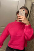 Love this sweater! Just what I was looking to wear for my bachelorette. Ordered the S and it fits nicely - maybe a little short since I have a long torso, so I'll make sure not to dry it. A Medium would have worked out well too! - Maddie M.