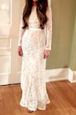 Beautiful dress! Great material and fit! Definitely recommend if you are interested in a lace and fitted dress. I may take in the sleeves a little and I may add a different belt, but very pretty as is! My mom, dad, cousins, aunts, and my 87 year old grandma gave their approval for this beautiful dress! - Jessie P.
