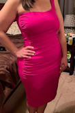 Perfect for an upcoming spring outside wedding in May.  So comfortable as well.  The rouching in the front is slimming and hides imperfections. - Gina M.