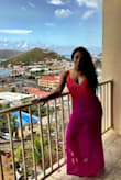 The beach (any beach) is my happy place and this cover-up is perfect!  The color combo is bomb! It's a great length for flats. Beware...it's see through...just wear a cute swimsuit underneath and enjoy! (Pic from Carnival in St. Thomas USVI) - Shannon N.