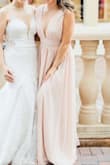 Ideal for a summer wedding, inexpensive, and looked amazing.potentially not ideal for girls with a bigger bust. I did alter the length because it was way too long. - Paula S.