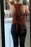 I like to tie mine. It was perfect for yoga! I went ahead and ordered the other color too! - Jessica B.