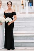 Loved this dress! Very comfortable material... wore as a maid of honor. Ordered in size Small, but due to my height had to get it hemmed. Seamstress used excess material from the hem to add a modesty panel where the neckline went low because it was a church wedding. Only issue was the inner lining got stuck to my shapewear, so had to adjust throughout the wedding. - Christina R.