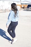 It was slightly boxy (in a good way) and nicely cropped for the perfect jean jacket! I wore this on a road trip and it was so comfortable and cute! - Celine L.