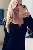 Stretchy and perfect. Usually don't wear bras with my dresses, and the material is thick enough I don't have to! I may sew a little more material to make sure the 2nd and 3rd button stay closed though! - Melanie K.