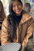Great jacket, keeps me very warm. The style is oversized so I'm glad i went for an XS. I'm normally and XS or Small. This XS is big enough, the oversized look your looking for. A size small would have been too big for me - Gabriela W.