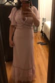 I really like the light material, the length is perfect, not need for adjustment (I'm 5'4", 129 lbs). I truly like the fabric and, in this mauve color, it's not see through at all. Love it! - Emy D.
