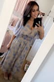I needed a dress for a wedding and I saw this and it was so beautiful. It fit prefect only thing that it showed too much cleavage for me so I ended up sewing it a little bit. But overall I will be wearing this dress again. - Lizet G.