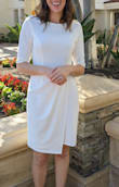 I wore this dress to my city hall wedding; it has a flattering silhouette and is comfortable!
I originally ordered a Small, but it was too tight in the waist/hip area so I exchanged for Medium and it fit well! - BRITTANY B.