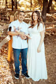 Got this dress for family photos after having a baby. I had worn a similar dress last October but in black. The fabric is lightweight and the style is flattering, even when I didn't feel at my best after giving birth. I got a medium and it was a little snug, honestly could have gotten a large but than it might have been too big, although the wrap helps to adjust the size. Highly recommend! - Amanda S.